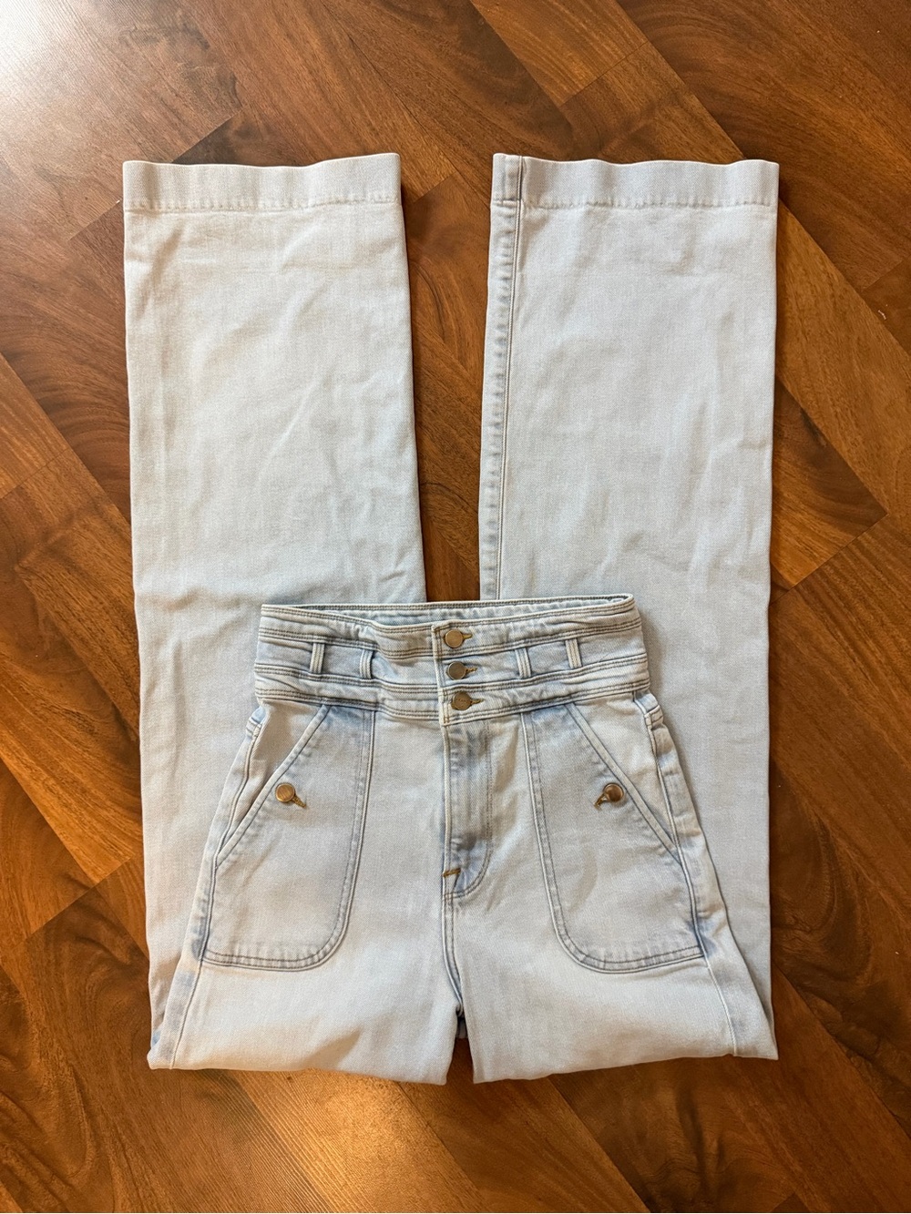 Frame Denim Pale Blue High-Rise Jeans